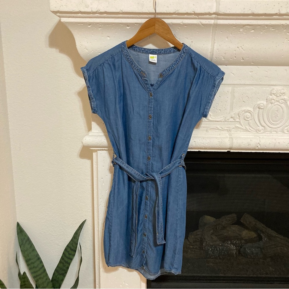 Jean Denim Girls Chambray Shirt Sleeve Dress Crazy 8 Size 10 / 12 Large L